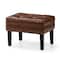 Glitzhome® Mid-Century Modern Leatherette Button-Tufted Accent Stool